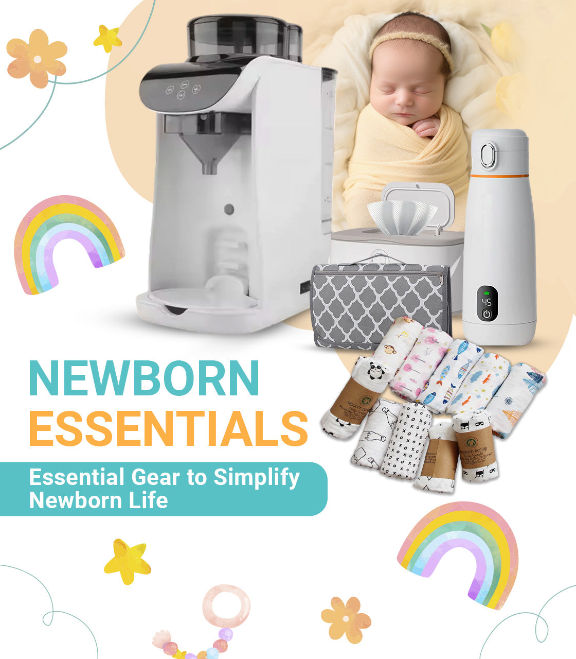 Kidzo baby boutique featuring must-have newborn essentials, learning toys, toddler clothing, and soft baby onesies